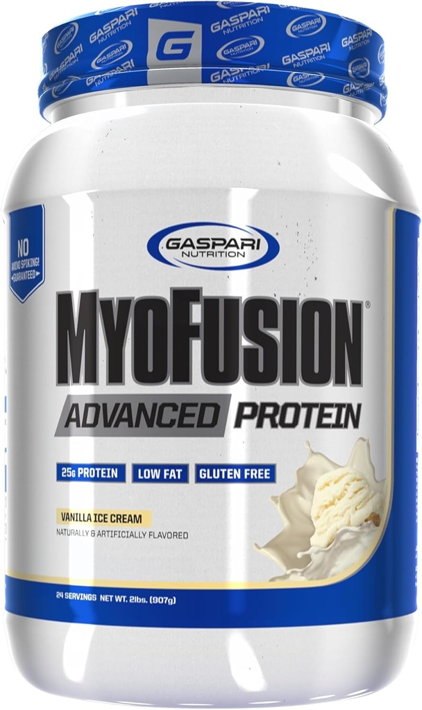 Gazpari Nutrition Myopyfusion Advanced Protein, Proteine Blend cu proteine Whey, Casein Proteine și Proteine Izolate, Fat scăzut și Gluten Free (2lbs, Vanilla Ice Cream)