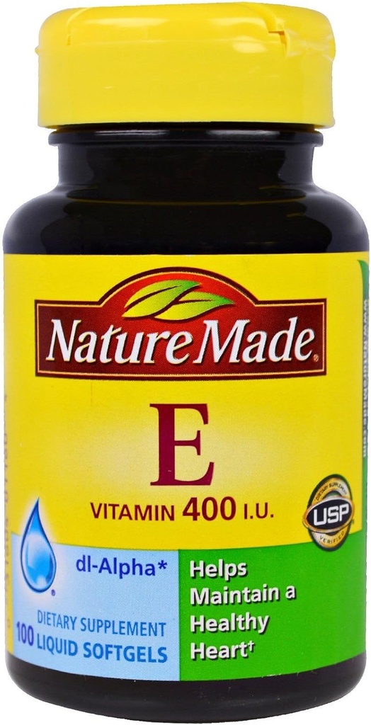 Natural Made Vitamina E 180 mg (400 UI) dl- Alfa, Supliment alimentar pentru suport antioxidant, 100 Softgels (Pachet de 3)