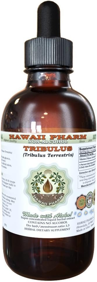 Tribulus Alcool-Liquid Extract, Tribulus (Tribulus Terrestris) Fructe uscate Glicerite Suplimentul Natural Herbal, Hawaii Pharm, Statele Unite ale Americii 2 fl.oz