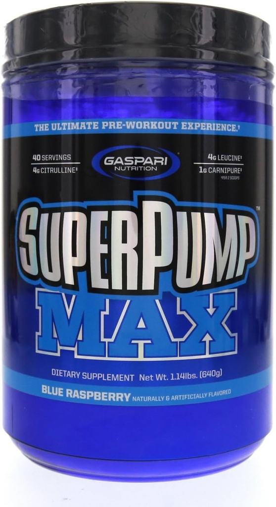 Gaspari Nutrition SuperPump Max Blue Zmeură gheață - 1.41 lbs