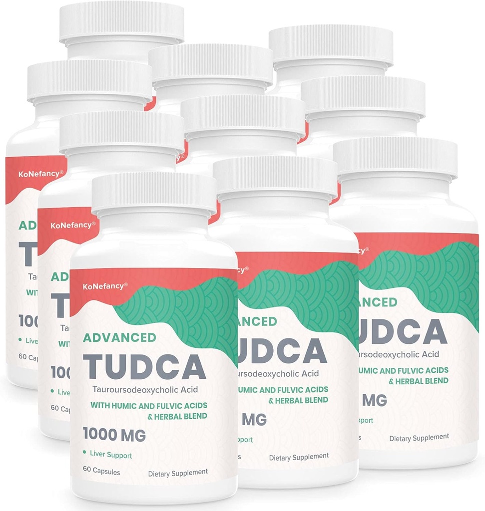 TUDCA Suplimente hepatice 1000mg - 600 Capsule Vegane,Milk Thistle Blend Herbal Blend cu Fulen și Acid Humic pentru ficat,Digestive Health