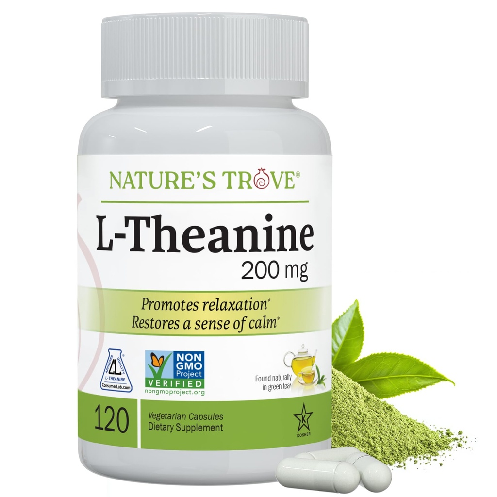 L-Teanină 200mg de Trove Naturii - 120 Capsule vegetariene