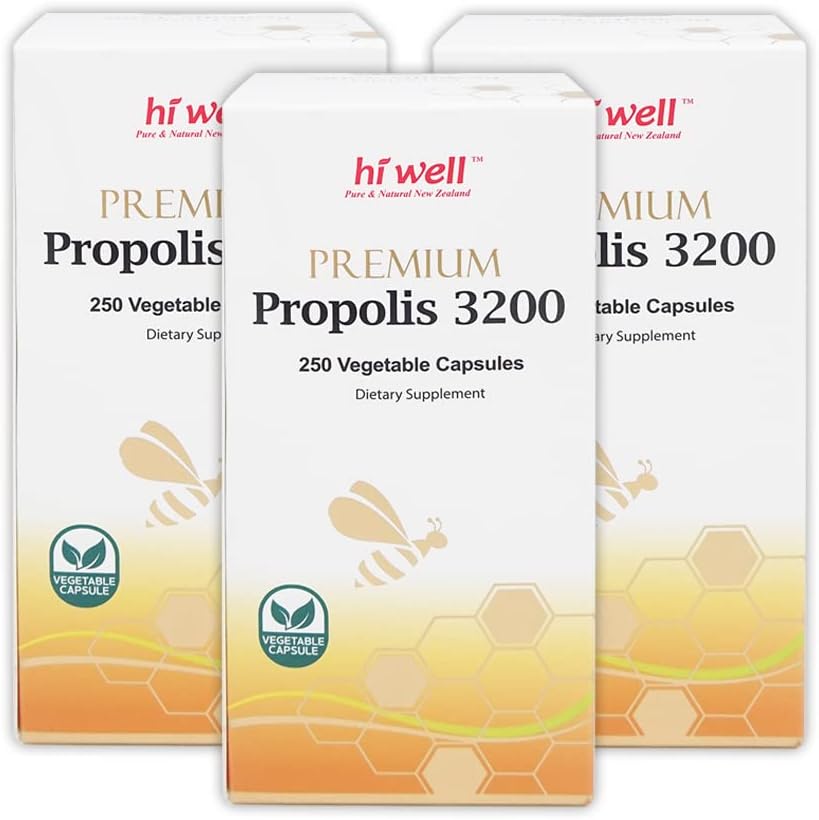 (Pachet de 3) Bună Ei bine Premium Propolis 3200 Flavonoid 96mg 250VegeCapsules