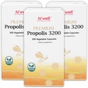 (Pachet de 3) Bună Ei bine Premium Propolis 3200 Flavonoid 96mg 250VegeCapsules