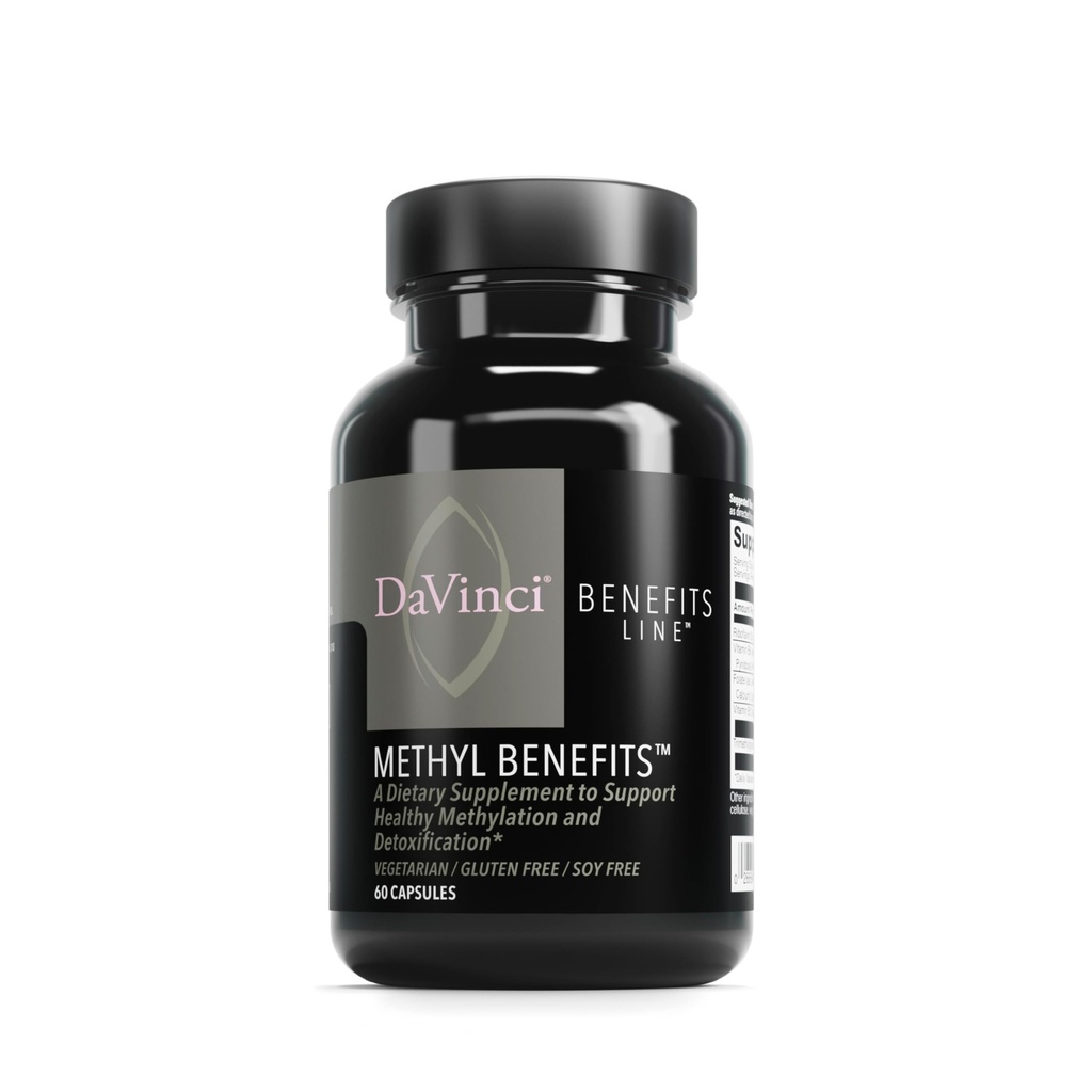 DAVINCI Labs Beneficii de metil - Supliment alimentar pentru a sprijini metilarea sanatoasa, detoxificarea si productia de energie* - cu vitamina B6, B12, Folate, si More - Gluten-Free - 60 Capsule vegetariene