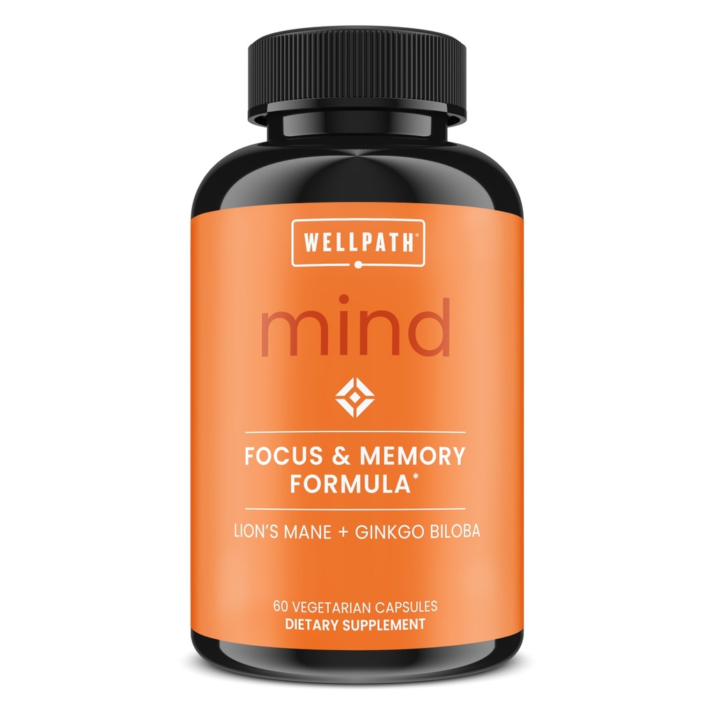 WellPath Mind Brain Suplement for Memory and Focus with Lion's Mane 