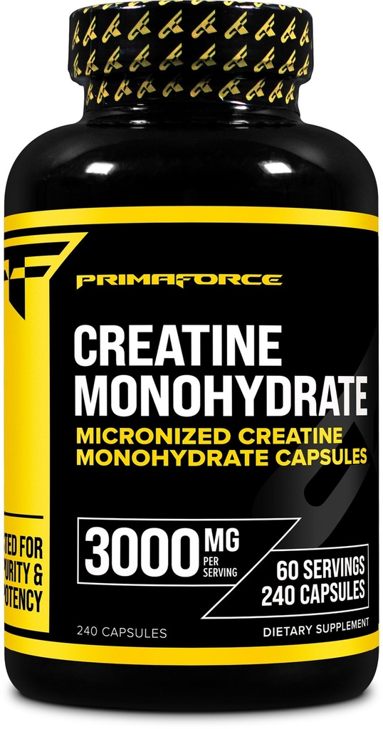 Capsulele de Creatin monohidrat primar - 240 capsule, 3000 mg per Serving, Gluten Free şi non- GMO