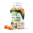 Zinc Viteey pentru copii Gummies 10mg, cu vitamina C & Echinacea - Suport imunitar, Antioxidant natural puternic, Copii supliment de vitamina de zinc - Vegan, Gelatină gratuit - Guma de portocale gustoase