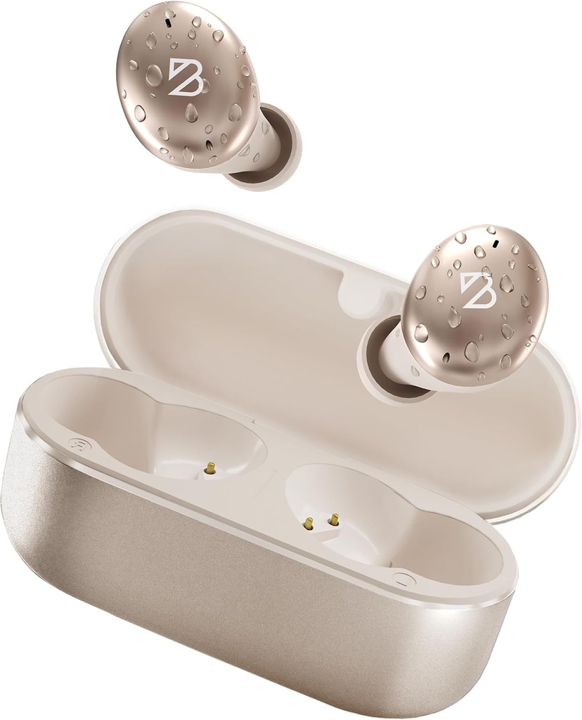 Back Bay Audio Tempo 30 Earbuds wireless pentru urechi mici - Premiu-câștigătoare sunet, sudoare Bluetooth Earbuds, Muguri de urechi confortabile pentru femei, Căști de aur Canale urechi mici, Căști cu baterie lungă
