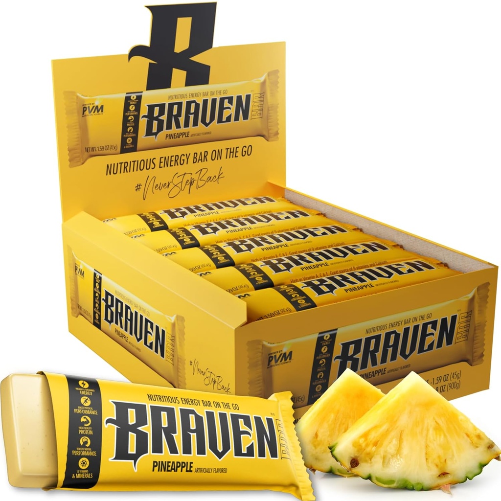 Braven Bar de energie Ananas Baruri (1.59 oz, pachet de 20) 