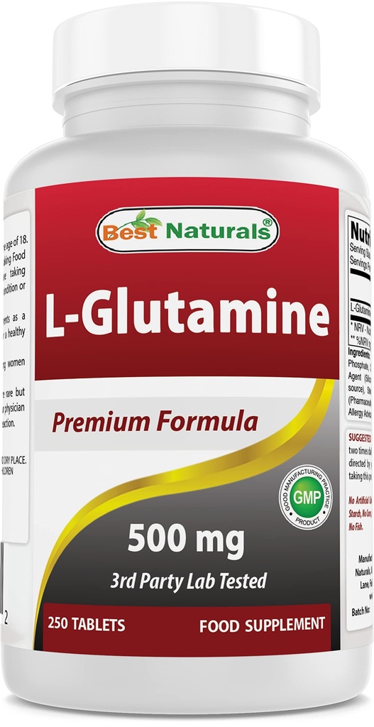 Cele mai bune naturale L-Glutamine 500 mg 250 comprimate