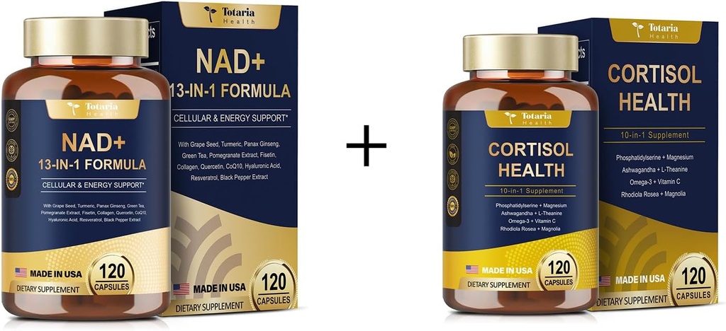Totaria NAD Supliment pentru femei Bărbaţi 120 Capsule + Supliment cortizol 120 Capsule