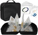 Bijuterii de călătorie organizator caz bijuterii transparent carte Binder sac pentru cercei, inele, colier, brățară (All-Black)