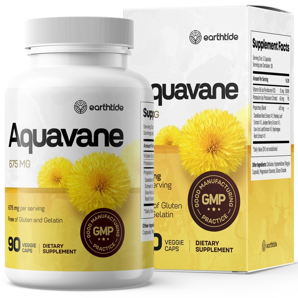 Aquavane naturale Diuretic Relief pentru picioare umflate, glezna, & picioare - pastile de apă Herbal potent pentru reținerea apei, Swell nu mai mult cu extracte puternice, Ideal pentru reducerea umflarea piciorului și piciorului
