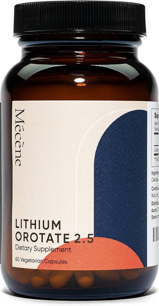 Litiu Orotat 2,5 mg litiu elementar, 60 capsule vegetariene, supliment alimentar, non-GMO