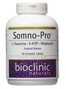 Bioclinic Naturals Somno-Pro L-Theanină - 5-HTP - Melatonină Tropicală Breeze 90 Tablete masticabile