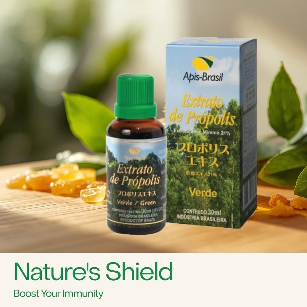 Extract lichid brazilian de albine verzi Propolis 21% (30ml) - Suport imunitar natural - Antioxidant - Pachet de 1