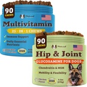 Natural Dog Company Dog Suplimente pentru Seniori & Caini Activi - Multivitamine Chews & Hip & Joint Relief - Suport complet nutritional pentru sanatate comuna, Vitamine pentru câini, energie, & Vitality