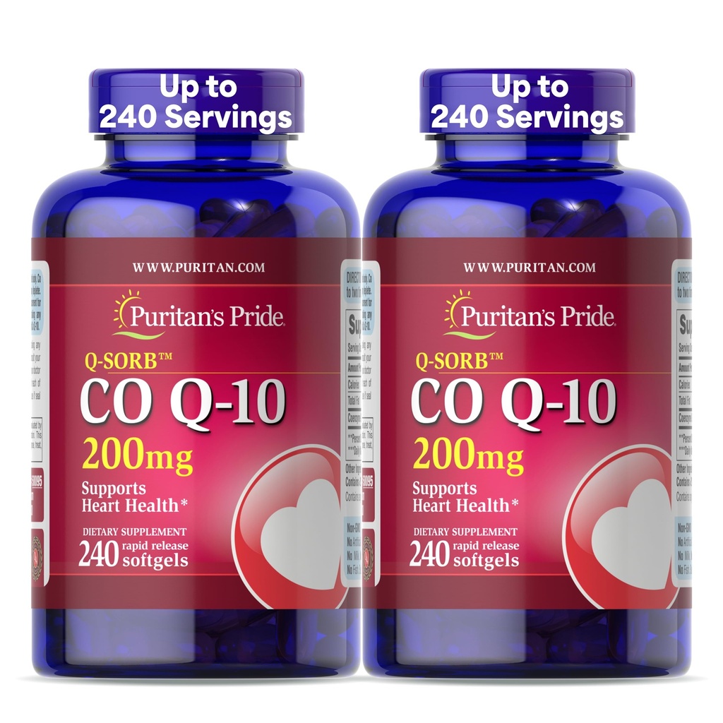 Puritan lui Coenzime Mândrie CoQ10 200mg, Supliment alimentar pentru Heart Health, Tensiunea arterială, Guma orală de sănătate, și asistență pentru îmbătrânire sănătos, 240 Softgels rapid de eliberare, 2-Pack