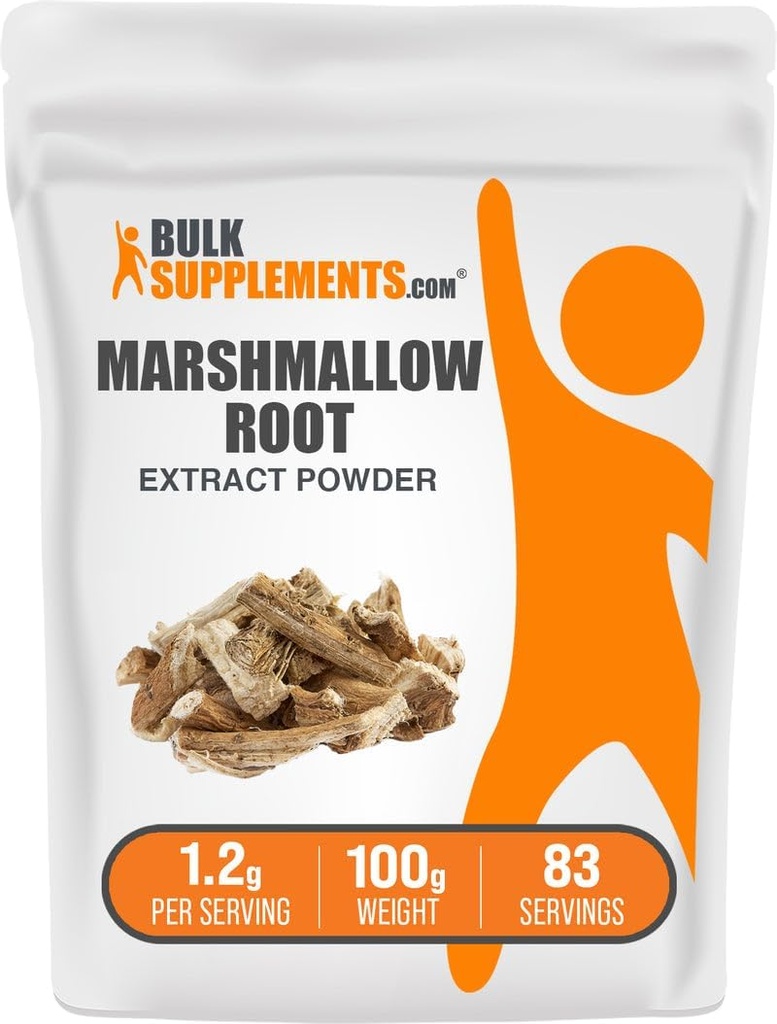 BulkSupplements.com Marshmallow Root extract pulbere - Marshmallow Root Supplement, Herbal Supplement - Gluten Free, 1.2g per Serving, 100g (3.5 oz) (Pachet de 1)