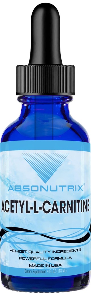 Absonutrix Acetil L-Carnitina, 593 mg per Serving, 200 Potent Servings, Quick Absorbtion Picături lichide, Gluten-Free, Third-Party Testat, GMP-Certified, Non-GMO, Made in USA
