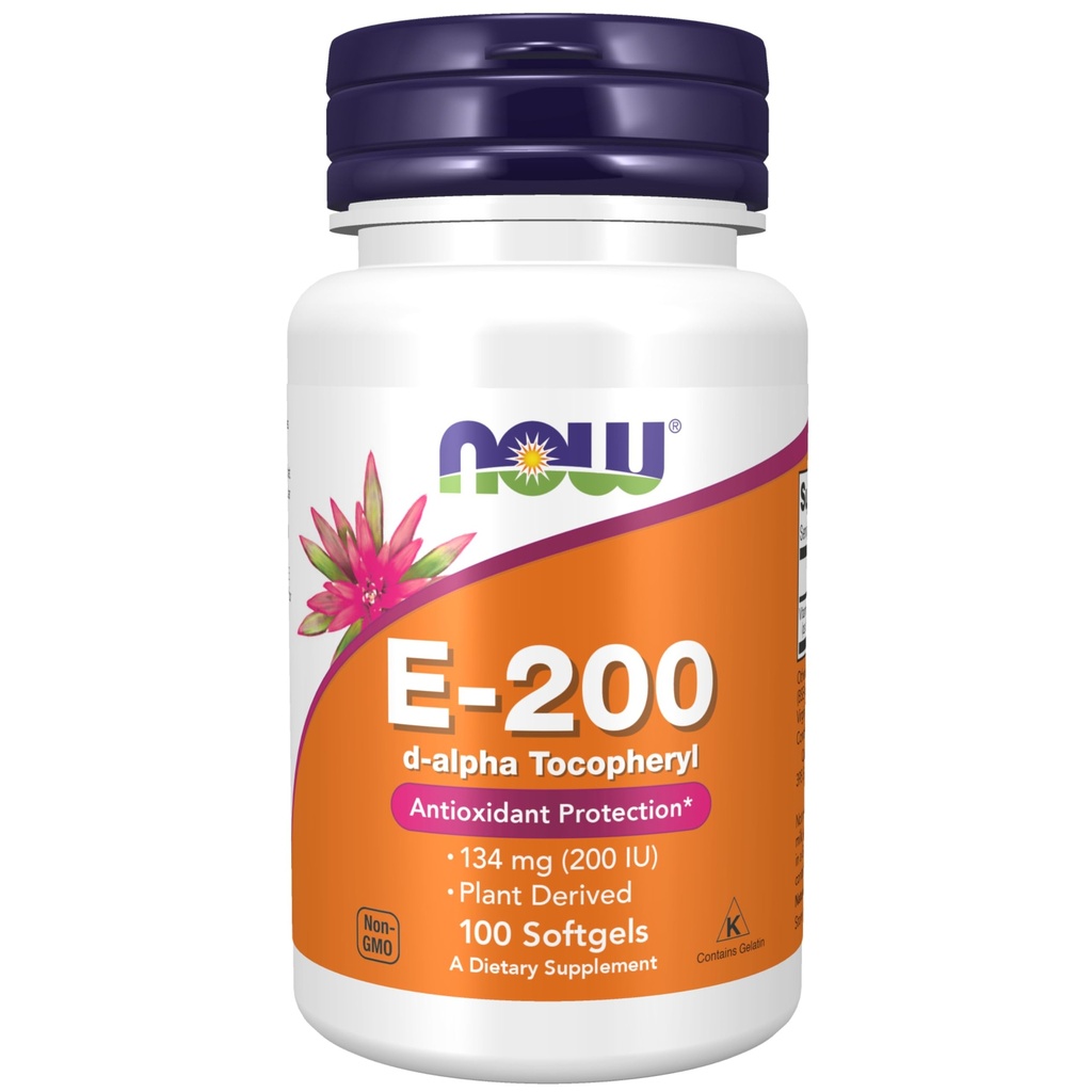 ACUM Alimente Suplimente, Vitamina E-200 UI, D-Alpha Tocoferil, Antioxidant Protection*, 100 Softgels