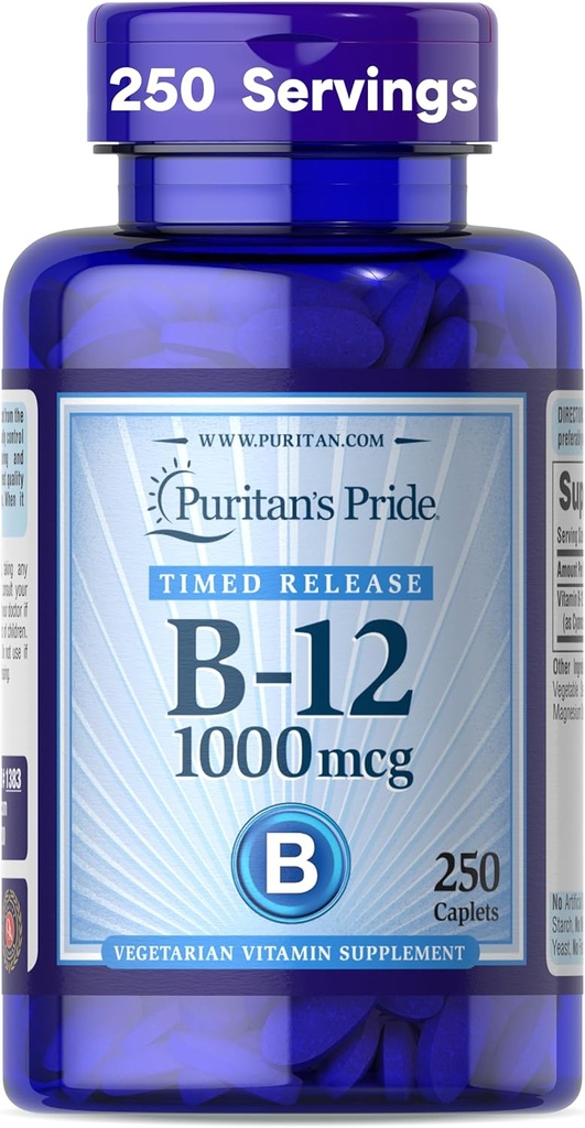 Puritan's Pride Vitamina B-12 1000Mcg Timed Release Caplete 