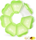 MOLN HYMY mari săptămânale Pilula cutie 7 zi, drăguț Pilula Case Organizator 1 dată pe zi, Floral Pilula Container o dată pe zi, destul de medicament Distribuitor pentru vitamina / ulei de pește/medicatie/Supplements (Green)