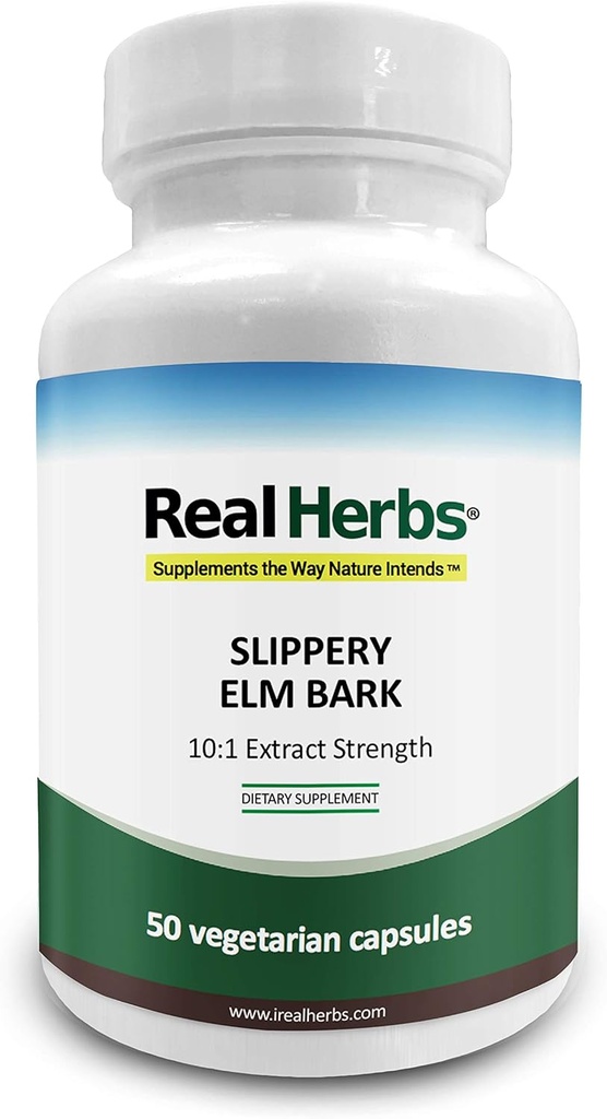 Herbs reale Slippery Elm Bark extract-Derived from 7000mg of Slippery Elm Bark with 10:1 Extract Putere- Soothes Soreness of Mucos Membranes, Antioxidant Skin Health Support
