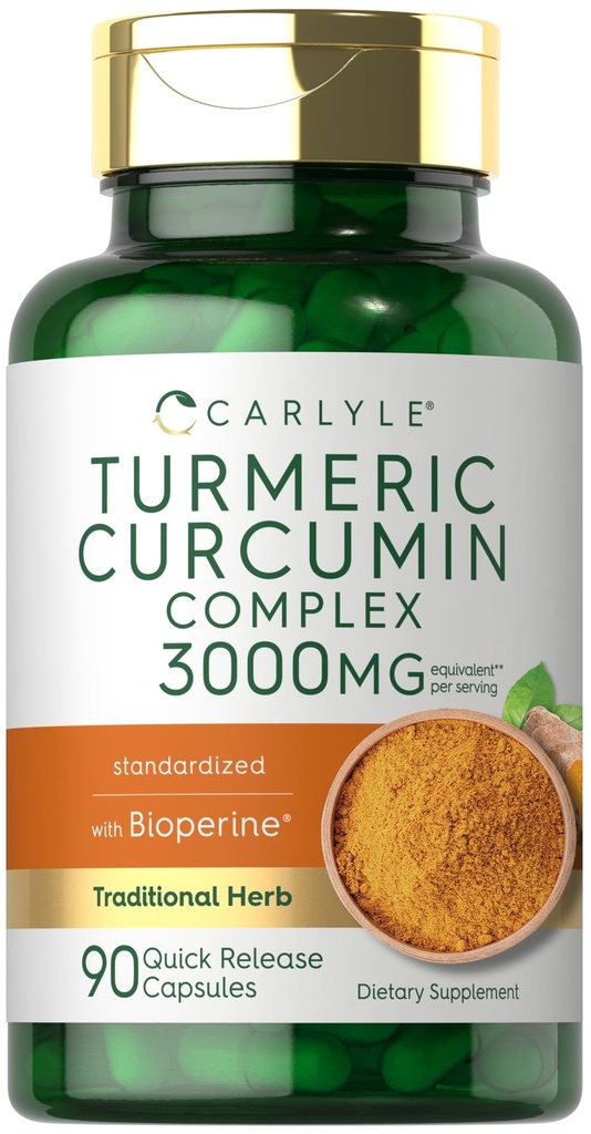 Curcumina Carlyle Turmeric cu Black Pepper 3000mg 