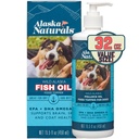 Alaska Naturals Wild Alaskan supliment de ulei de pește pentru câini Piele și haină cu EPA DHA Omega 3 Acidi grași Alimente lichide durabile Topper 32 oz. Pompă