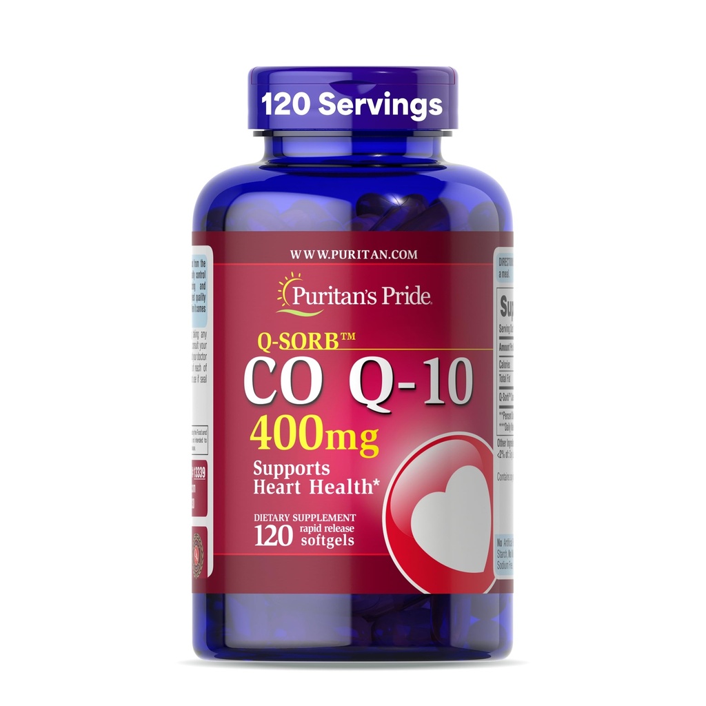 Pride Cozyme CoQ10 400mg, Supliment alimentar pentru sanatatea inimii, Presiunea sangelui, sanatatea gingiilor orale, si suport imbatranire sanatoasa, 120 de zile de aprovizionare, Softgels eliberare rapida
