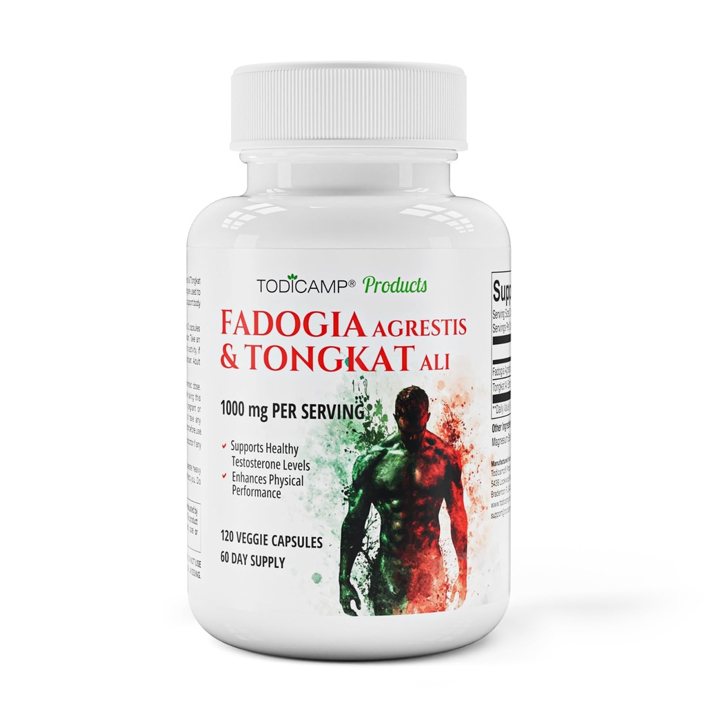 Fadogia Agrestis 20:1 cu Tongkat Ali 1000mg Complex Longjack Tongkat Ali Extract cu Fadogia Agrestis 600mg Supliment - 60 zile de aprovizionare