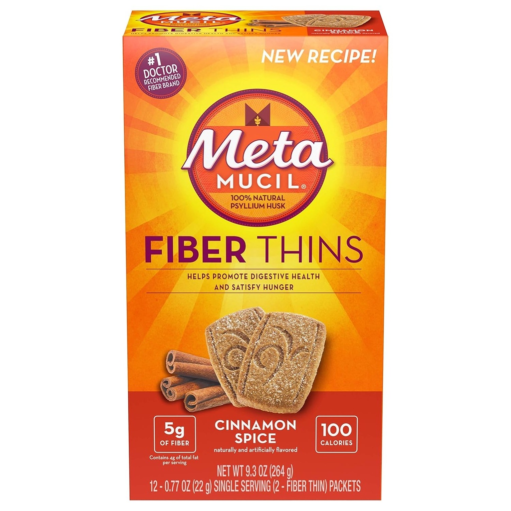 Metamucil Fiber Thins Scorțișoară Spice - 12ct