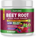 Sfeclă Root Nitric oxid de pulbere - Ecologic Beetroot Super Food Performance Booster pentru circulatie, energie, rezistenta, fluxul de sange si sanatatea inimii - Vegan, non-GMO - Berry Aroma - 30 Serviri