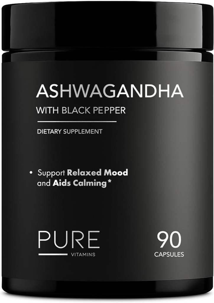 Organic Ashwagandha 1300mg cu negru Pepper 