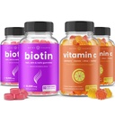 NutraChamps Biotin Gummies (2 ambalaj) și vitamina C Gumies (2 ambalaj)