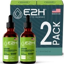 E2H Clorofile picături lichide - Booster de energie naturală, suport sistem imunitar și deodorant intern - Aromă de mentă - (2 sticle)