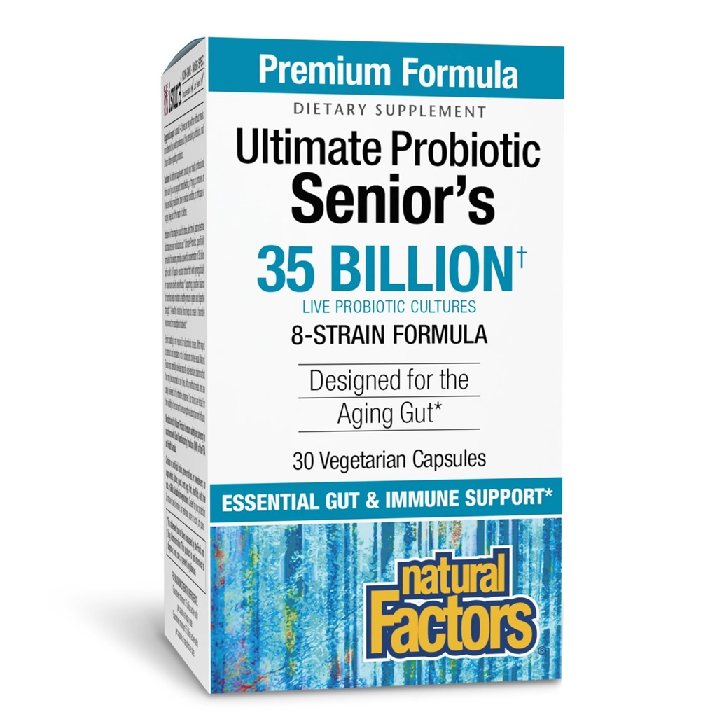 Factori naturali Ultimate Probiotic Senior - Suplimentul Senior pentru Digestive & Immune Health - 35 Miliarde CFUs - Non-GMO & Gluten-Free - 30 Capsule (30 Servings)