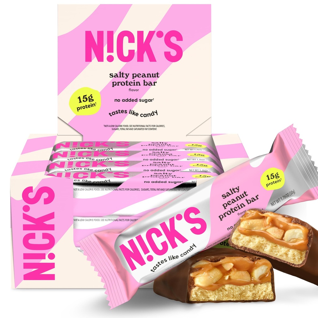NICKS Proteine batoane de ciocolata Peanut 15g proteine 