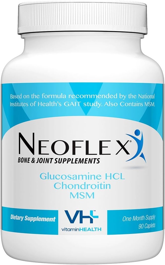 Neoflex Bone & Joint Health Supplement, MSM, Glucosamine, & Chondroitin Triple Form Formula,90 Caplete