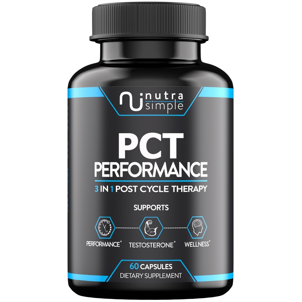 PCT Supliment pentru bărbaţi, 3-in-1 Post Cycle Support & Natural Booster cu Estrogen Blocker, Formula de suport pentru ficat, Made in USA, cu Schinduf, Chrysin, Tongkat Ali, Milk Thistle - 60 capsule
