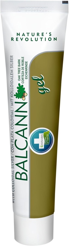 Annabis BALCANN Natural Vegan Skin Hemp Gel with Oak Tree Bark - Moisturizes and Soothes Irritated, Eczematous, and Psoriasis Skin - After-Sun, Sunburn, and Burn Care
