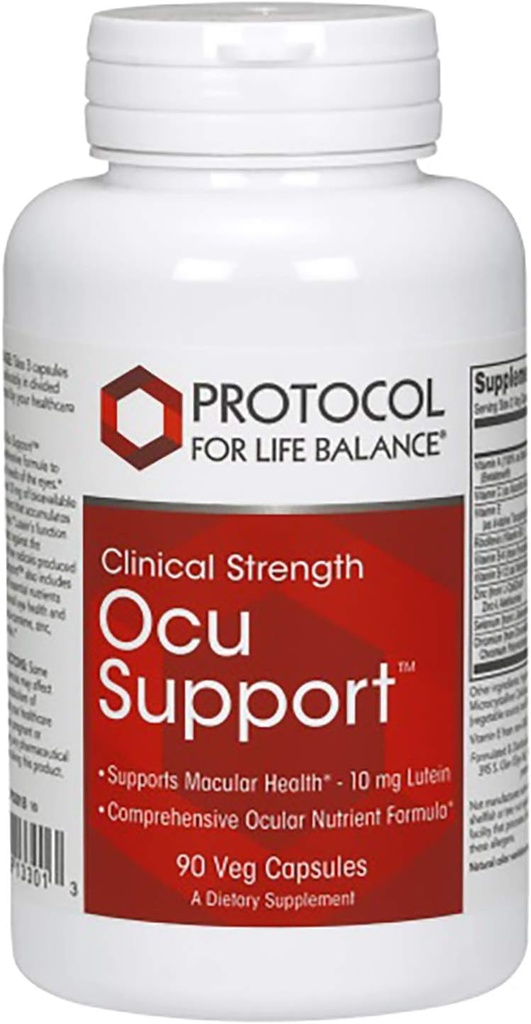 Protocol For Life Balance - Ocu SupportTM (Forţă clinică) - Formula completă cu luteină pentru a sprijini sănătatea maculară şi funcţia oculară globală - 90 capsule