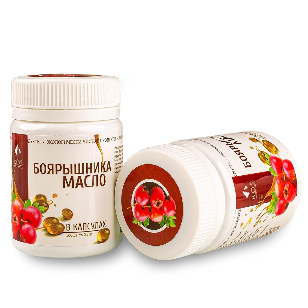 Ulei de Hawthorn siberian 200 capsule Extra Virgin Cold presat (2 ambalaj)