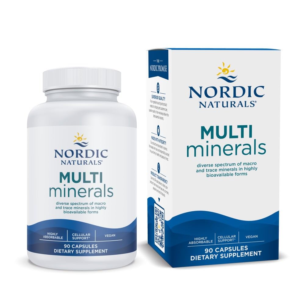 Nordic Naturals Multi Minerale, Nearomatizate - 90 Capsule - 11 Minerale esentiale - Optimal Health & Wellness - Certified Vegan - Non-GMO - 30 Servings
