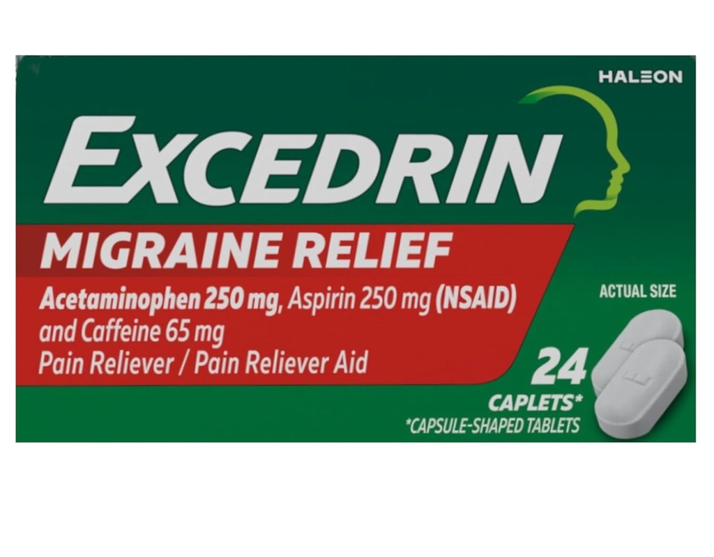 Excedrin Migrene Pain Relieiver Caplets 24 ea