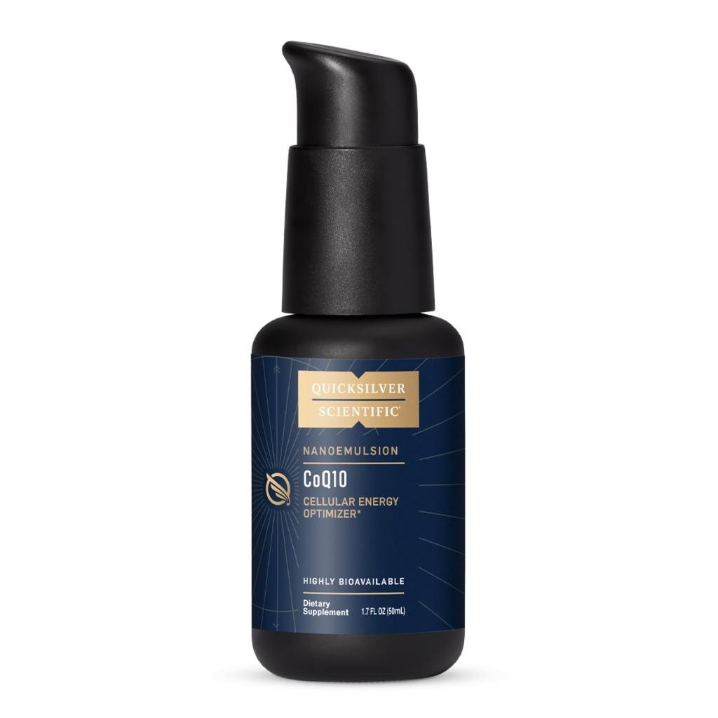 Quicksilver Scientific CoQ10 Nanoemulsie - Coenzime lipozomală Q10 Suport cardiovascular și Supliment energetic Cellular - Absorbție rapidă lichid CoQ10 (1,7oz / 50ml)