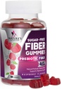 Prebiotic Fiber Gumries 4g - Sugar gratuit Gummy Fiber Supliment pentru adulti Digestive Health & Suport Regularitate - Aroma de zmeura naturala, Blend pe bază de plante, non-GMO & Gluten gratuit - 60 Gume