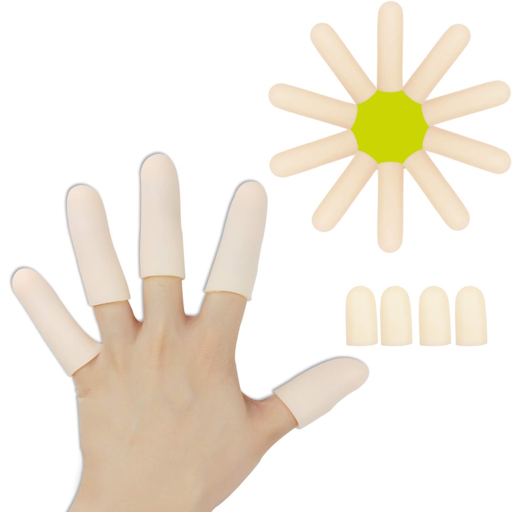 Gel Deget Cots, Deget protector Suport (14 PCS) NEW MATERIAL Finger mâneci mare pentru Degetul de declanșare, Eczema mână, Cracking deget, Artrită deget și mai mult. (10pcs lung + 4pcs scurt)